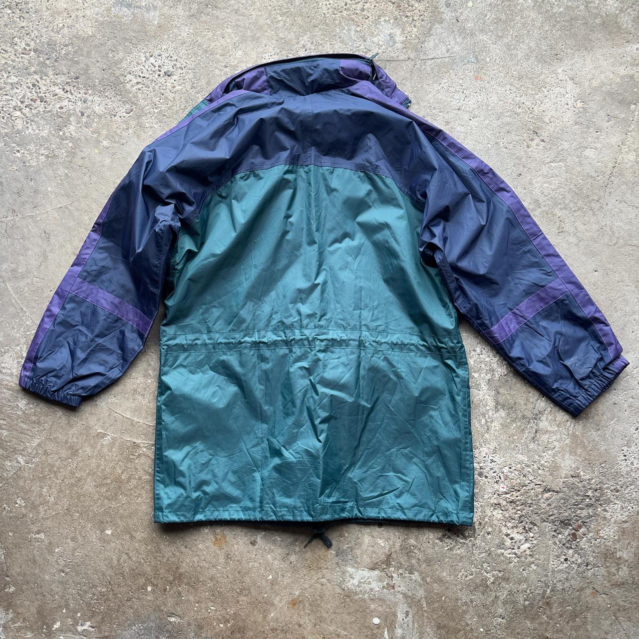 Green, navy and purple vintage 90s windbreaker jacket