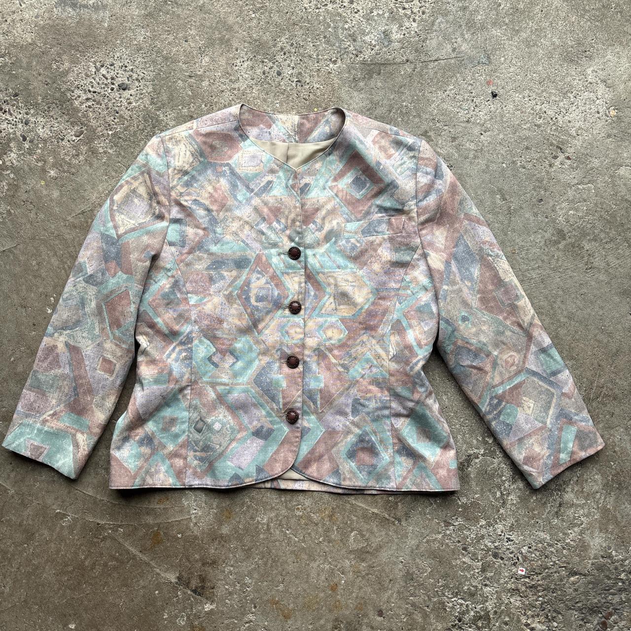 Vintage abstract print blazer