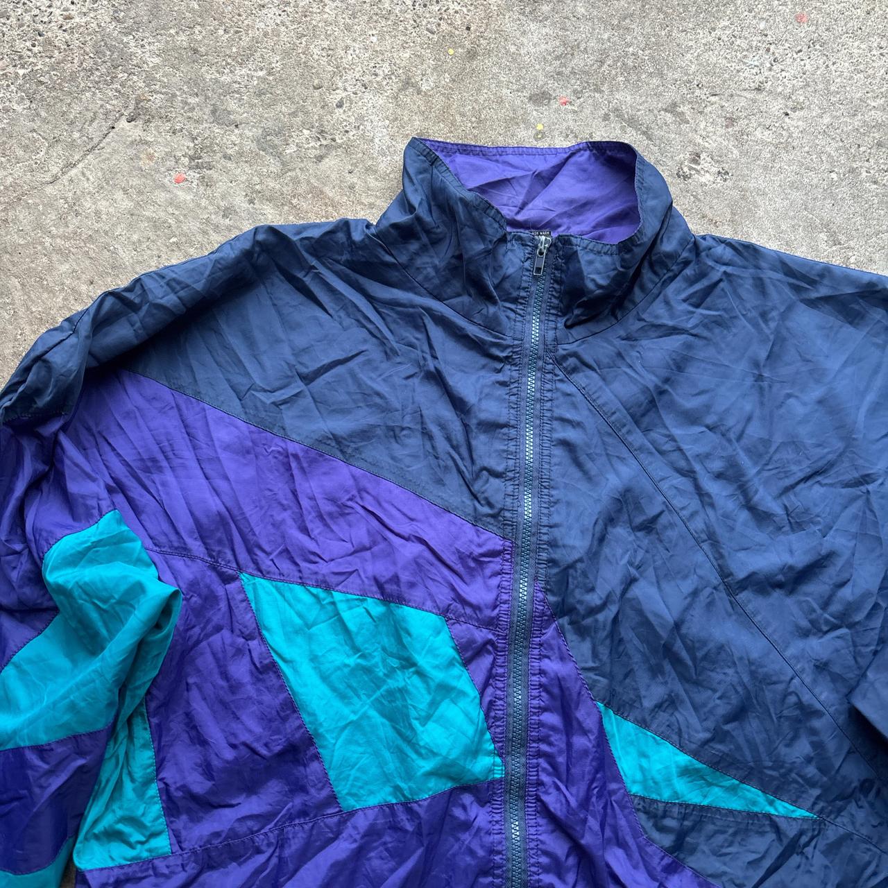 90s Navy, green and purple track jacket