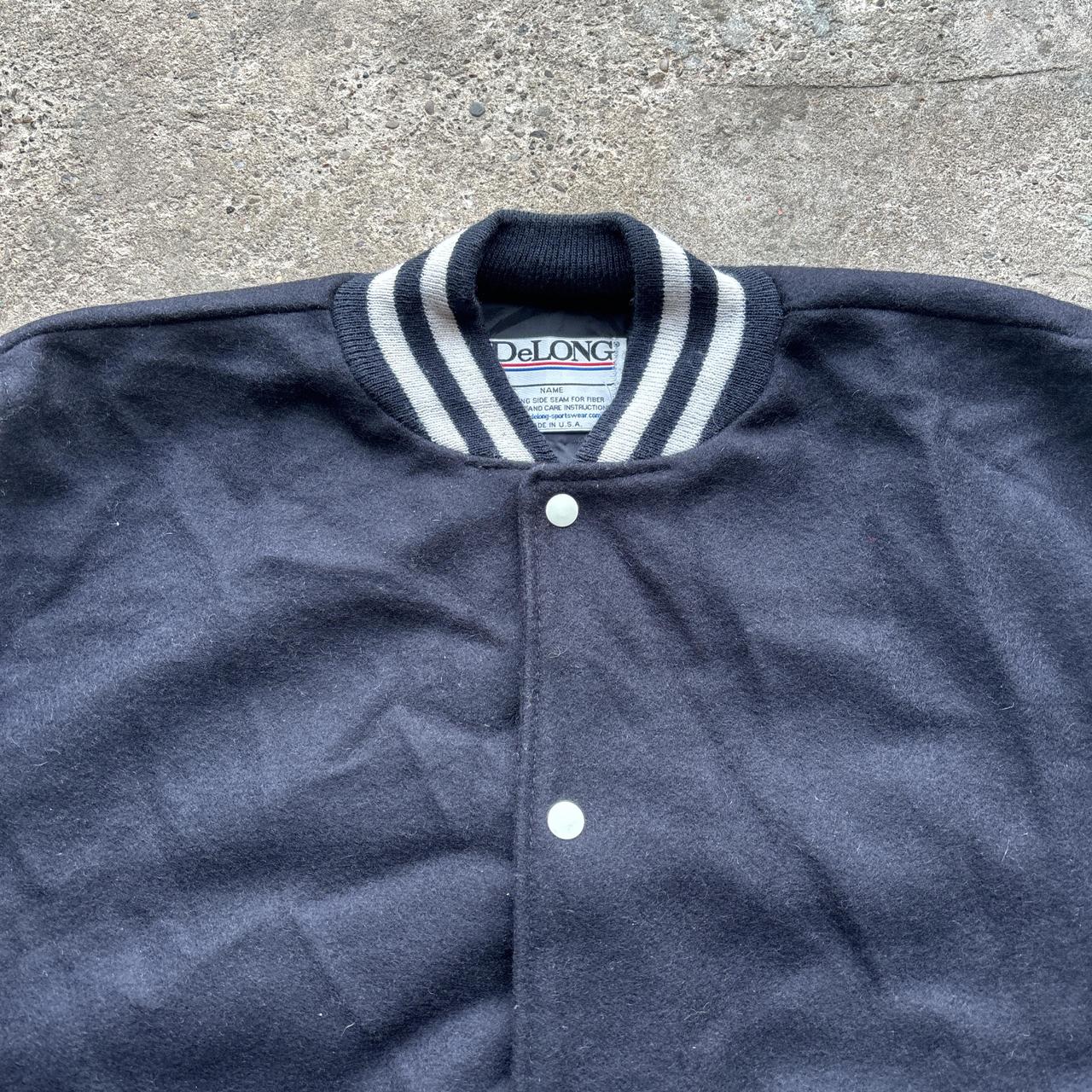 Vintage Black and white wool bomber jacket