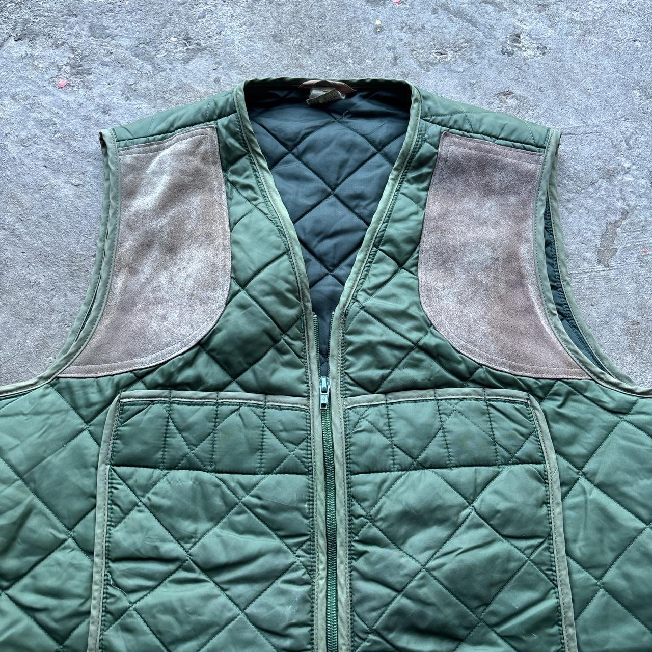 Vintage Green Ganton quilted Riding / hunting puffer gilet