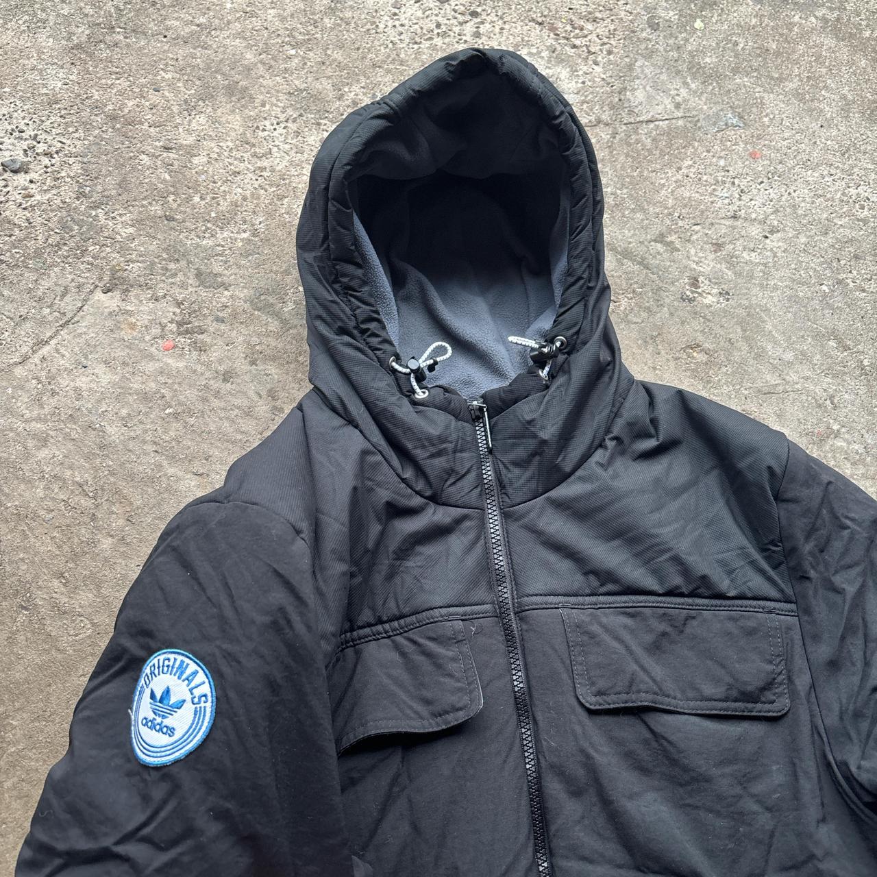 Black Adidas Originals hooded puffer jacket