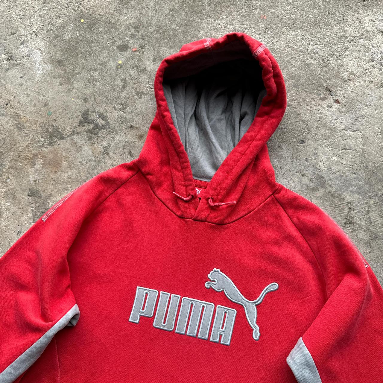 Red and grey puma hoody
