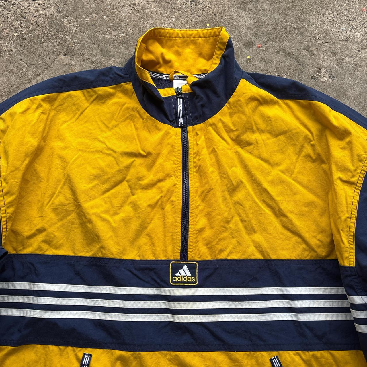 90s Navy and yellow Adidas track jacket