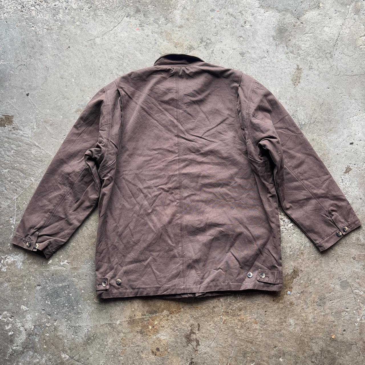 Brown Aigle workwear jacket with suede collar