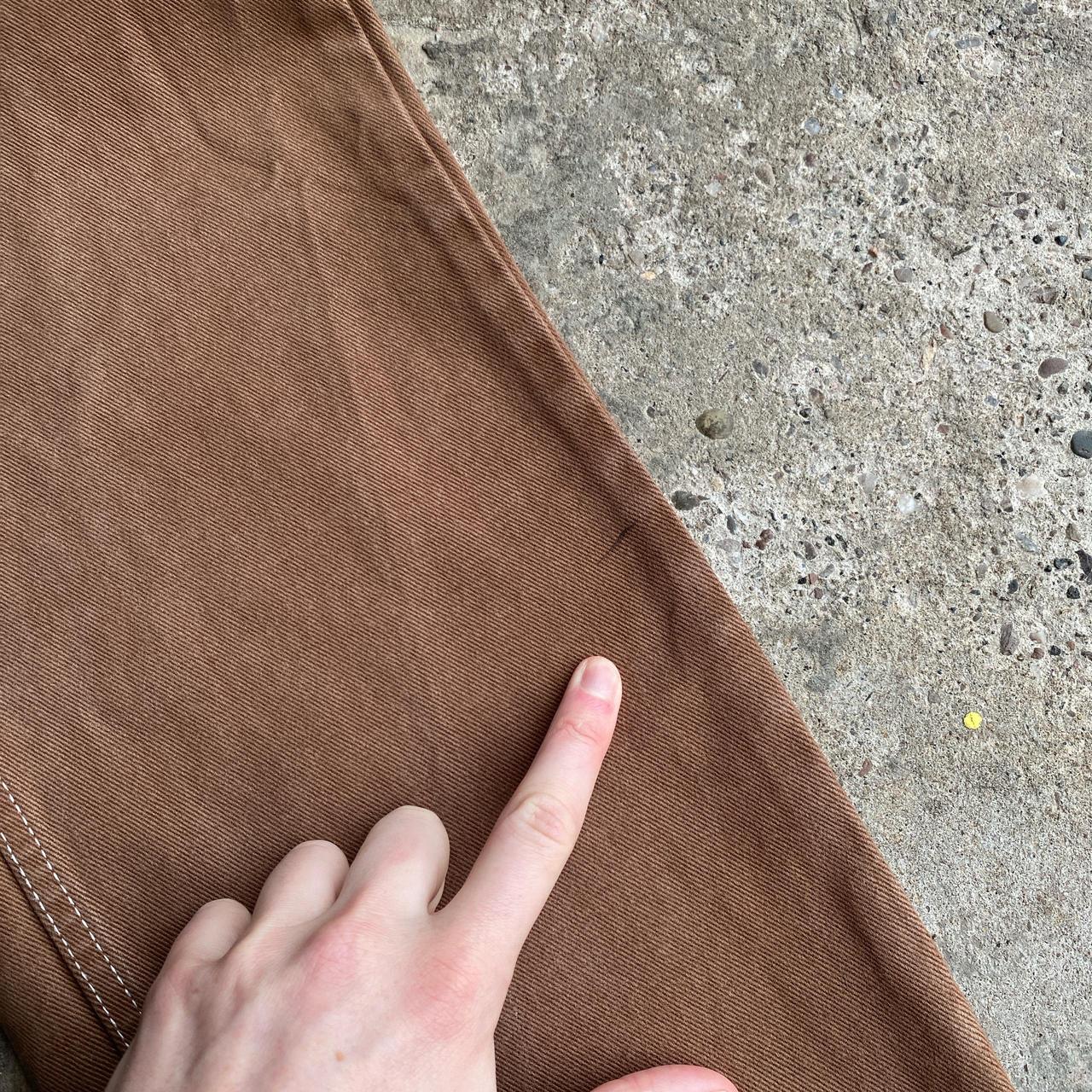 Brown Carpenter Trousers w/ Contrast Stitching - W26