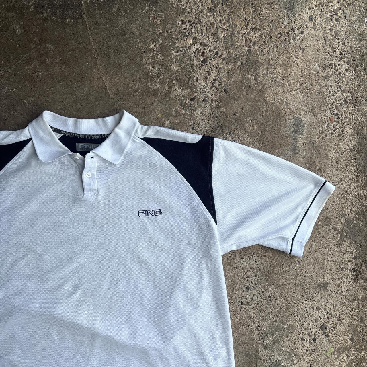 White & Black PING Golf Polo Shirt - XL