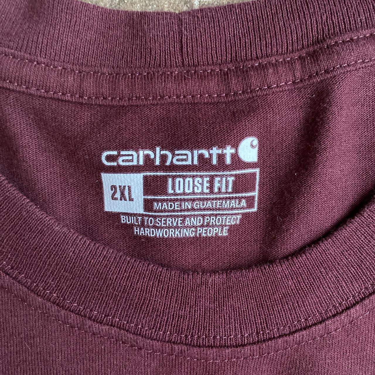 Burgundy Carhartt Pocket T-Shirt - 2XL