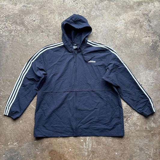 Adidas hooded track jacket with spell out logo