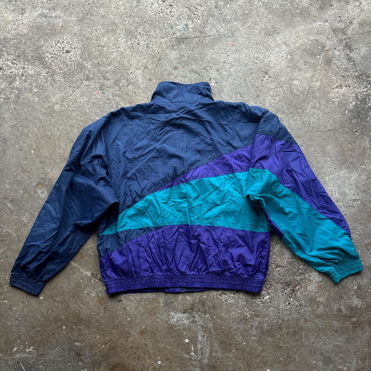 90s Navy, green and purple track jacket