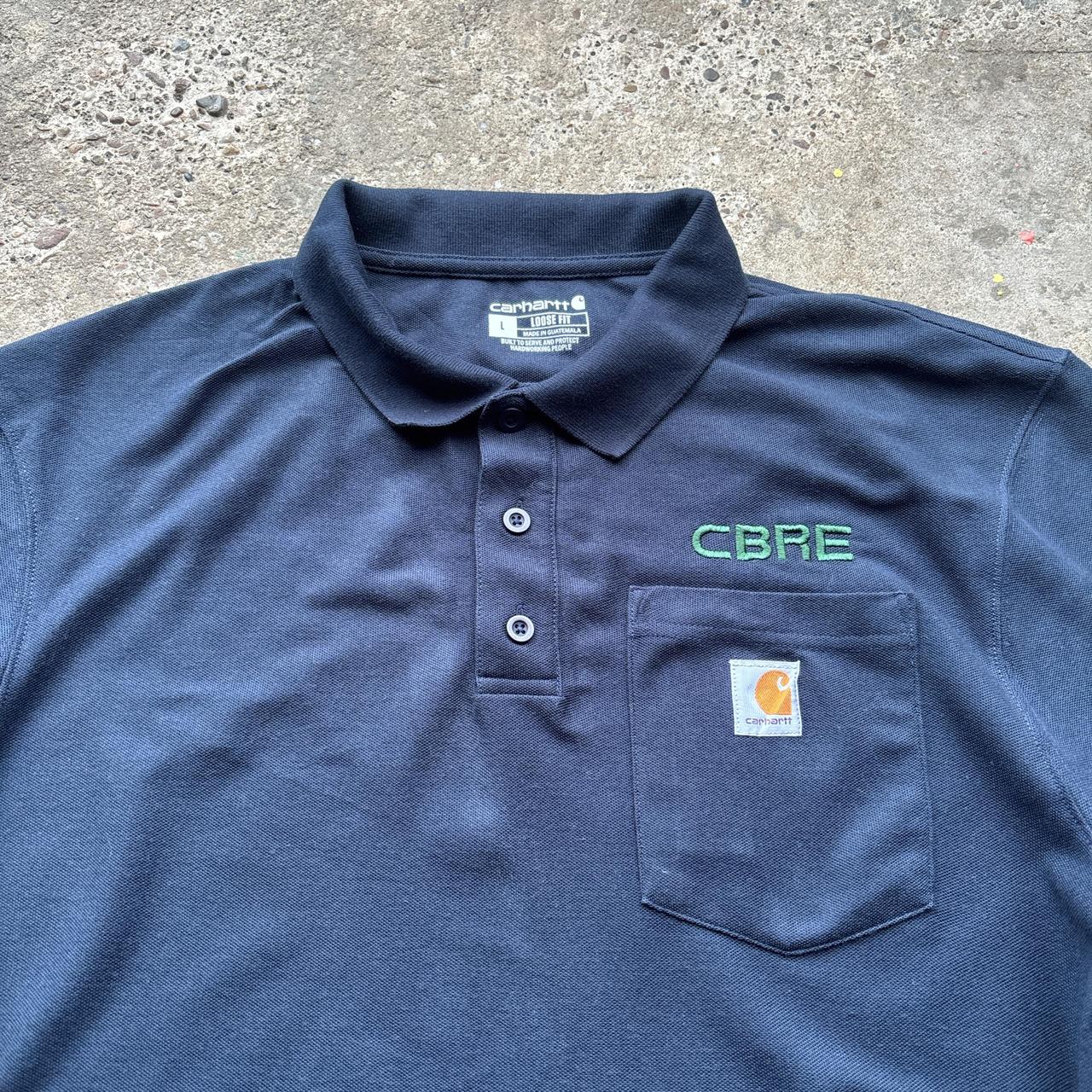 Navy Carhartt Polo Shirt with company logo - L
