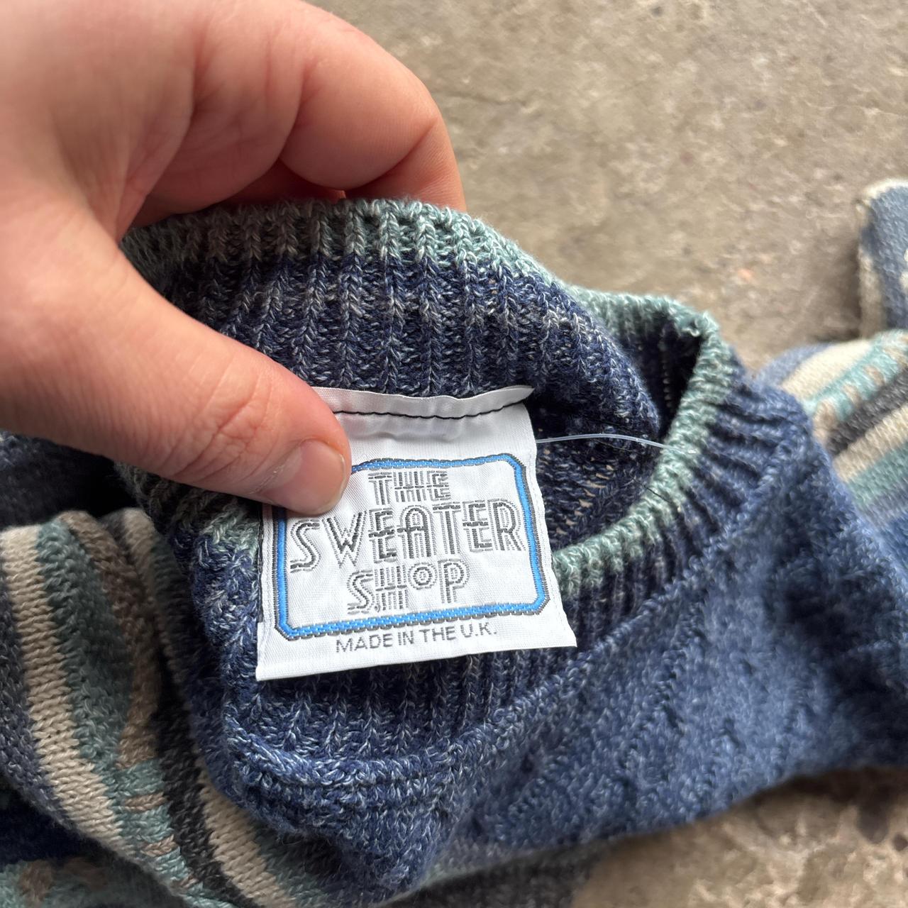 Blue Sweater Shop knitted jumper with embroidered logo