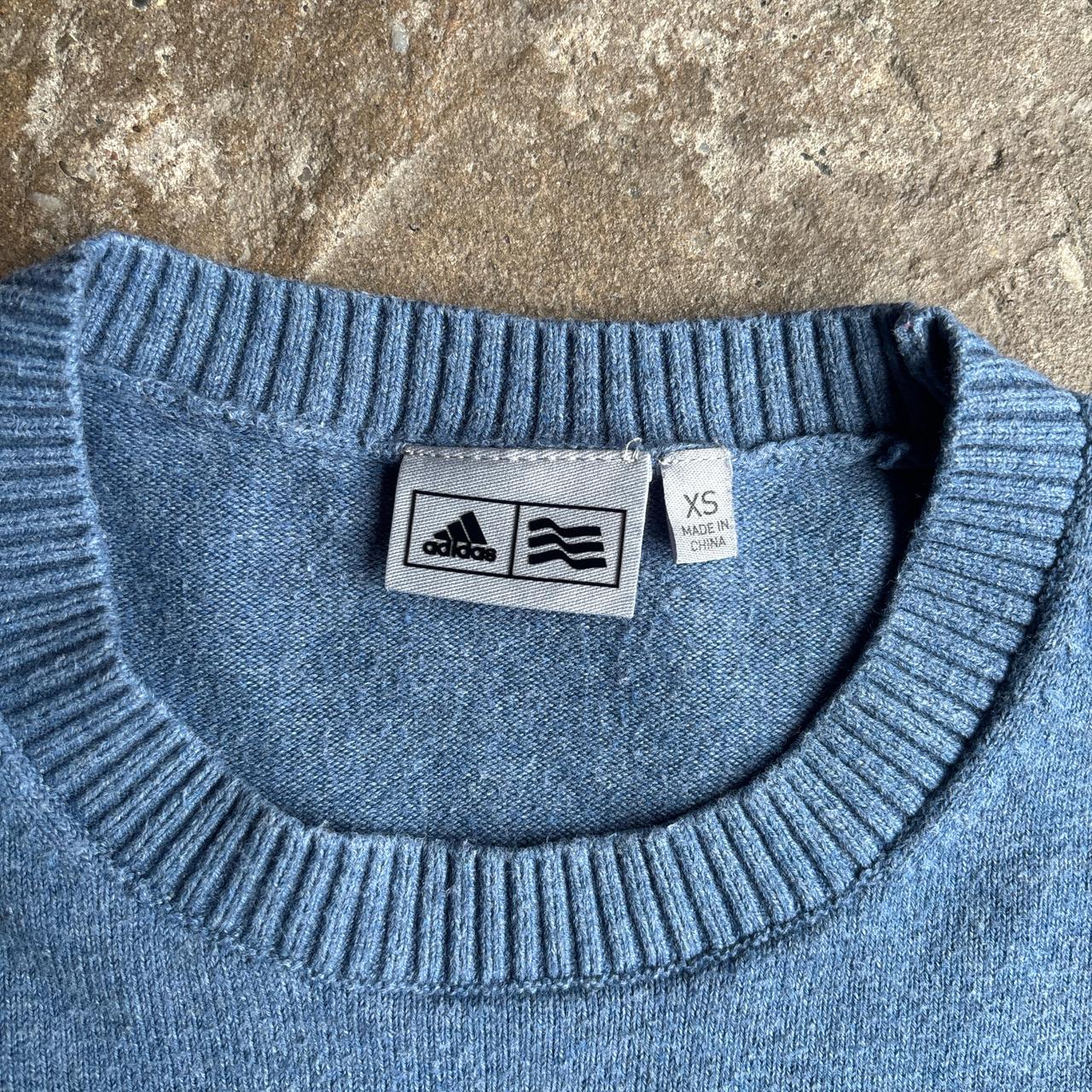 Blue Adidas Three Stripe Golf Jumper - XS