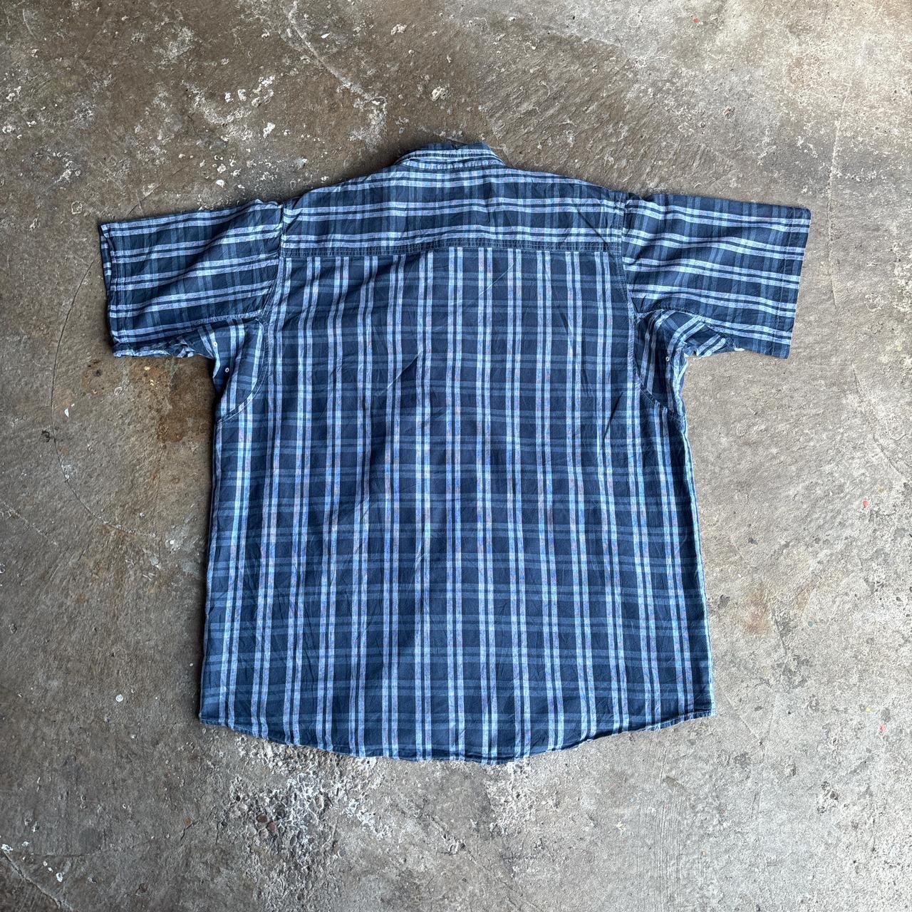 Blue Checkered Wrangler Short-Sleeve Shirt