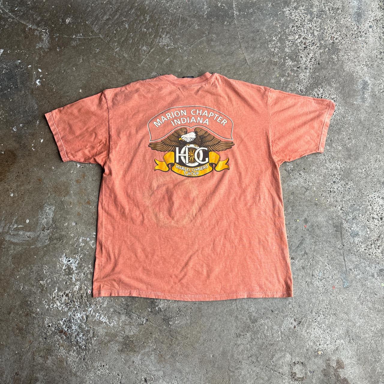 Peach Harley Davidson Graphic T-Shirt