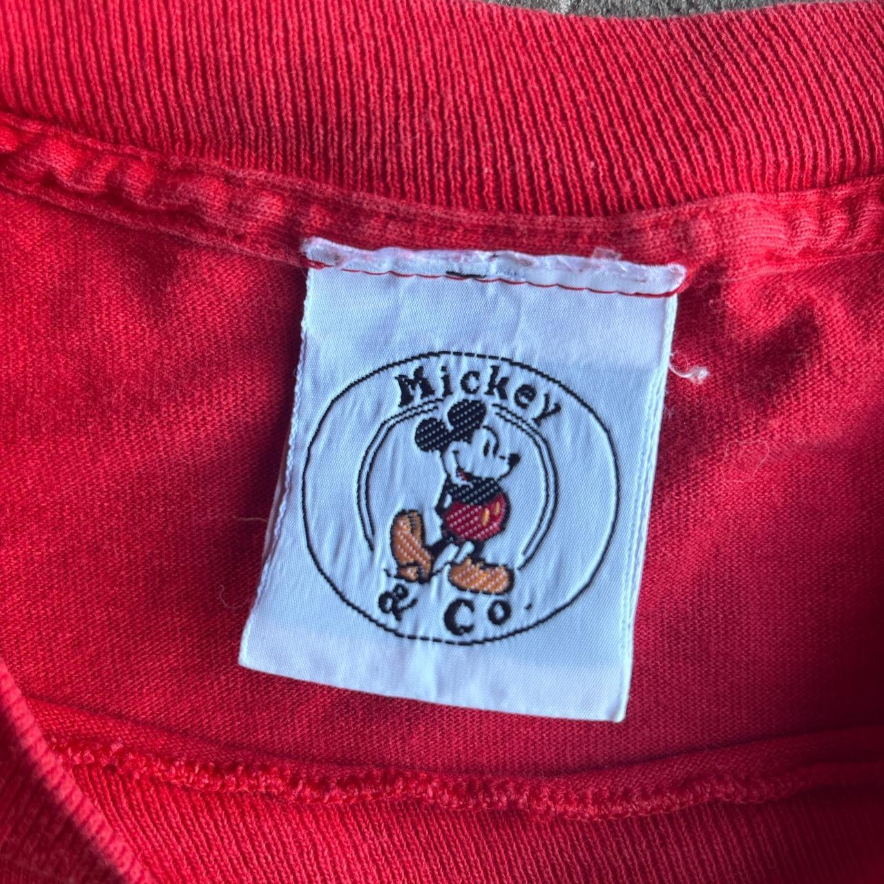 Red Mickey Mouse World Tour Vintage Single Stitch T-Shirt