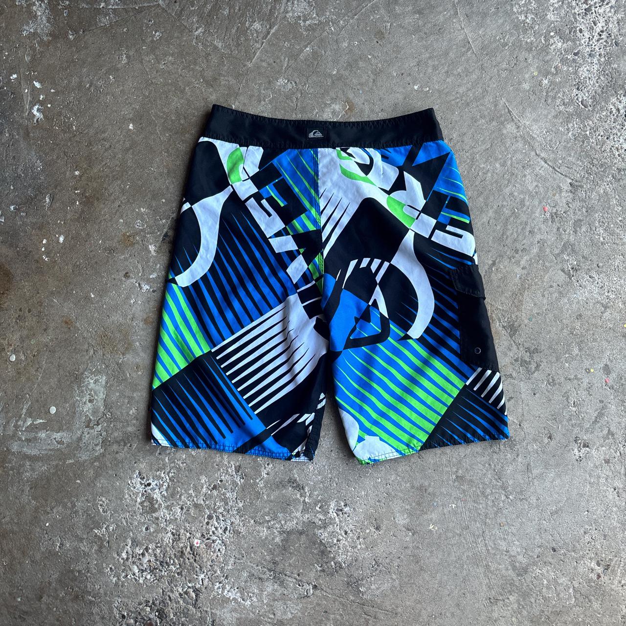 Blue & Black Patterned Quiksilver Board Shorts