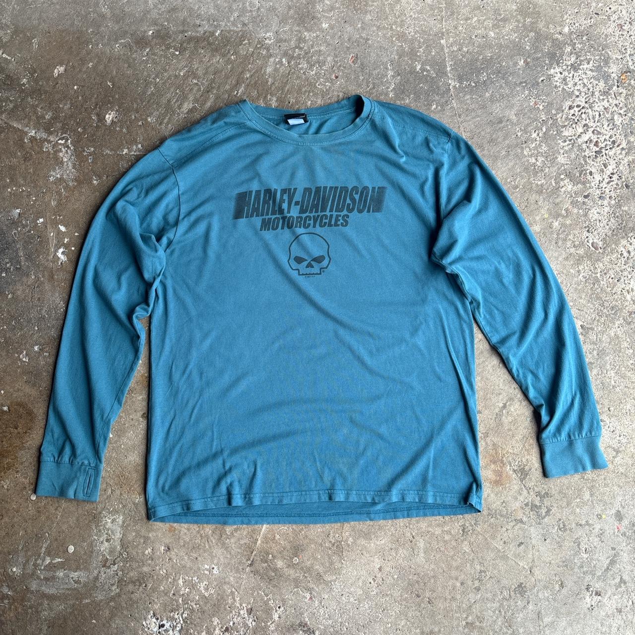Blue Harley Davidson long sleeve top