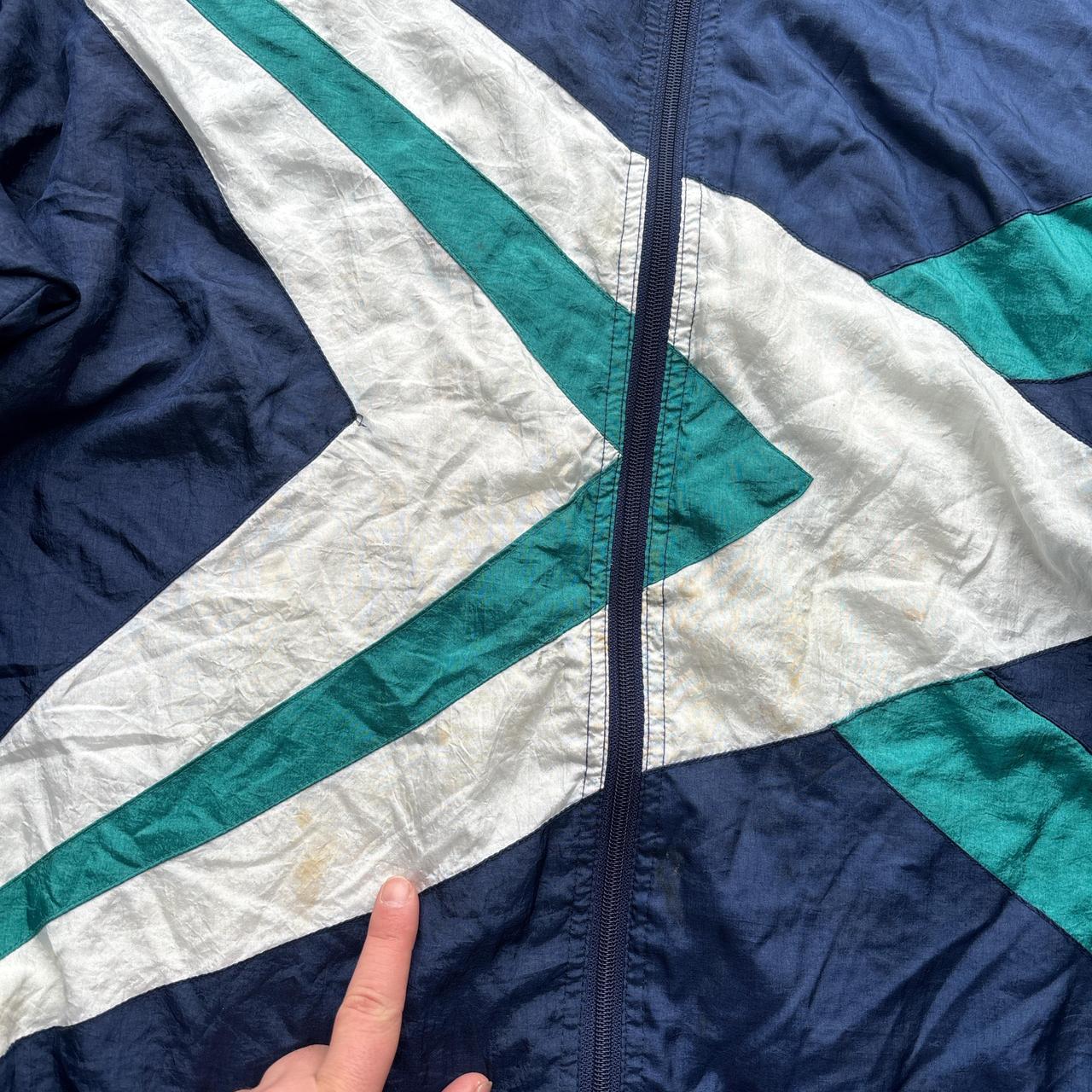 90s Navy track jacket with white and green design