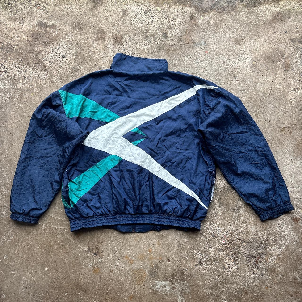 90s Navy track jacket with white and green design