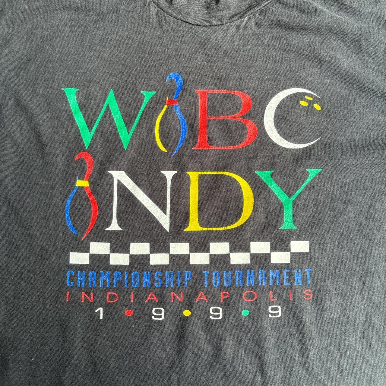 Black Vintage Bowling Single Stitch T-Shirt WIBC Indianapolis 1999 Championship