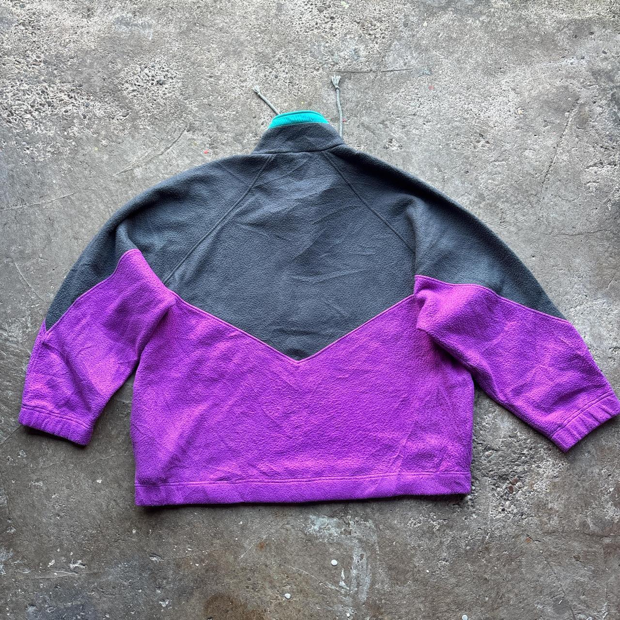 Purple and grey fleece with embroidered design