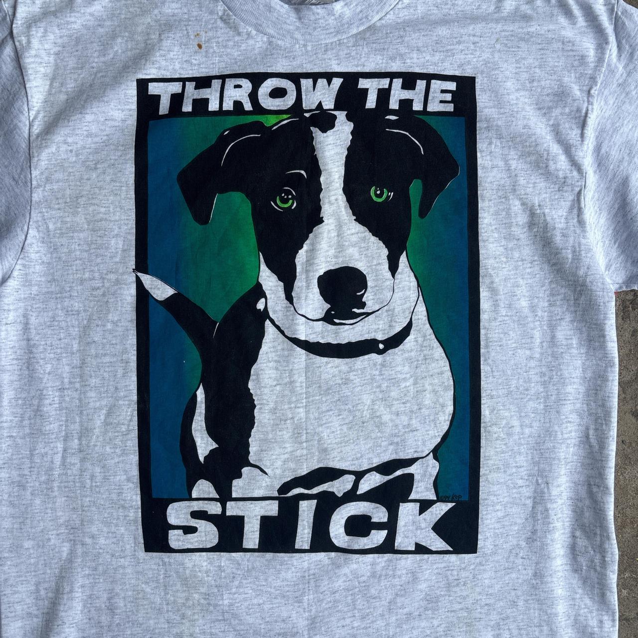 Grey ‘Throw the Stick’ Graphic T-Shirt