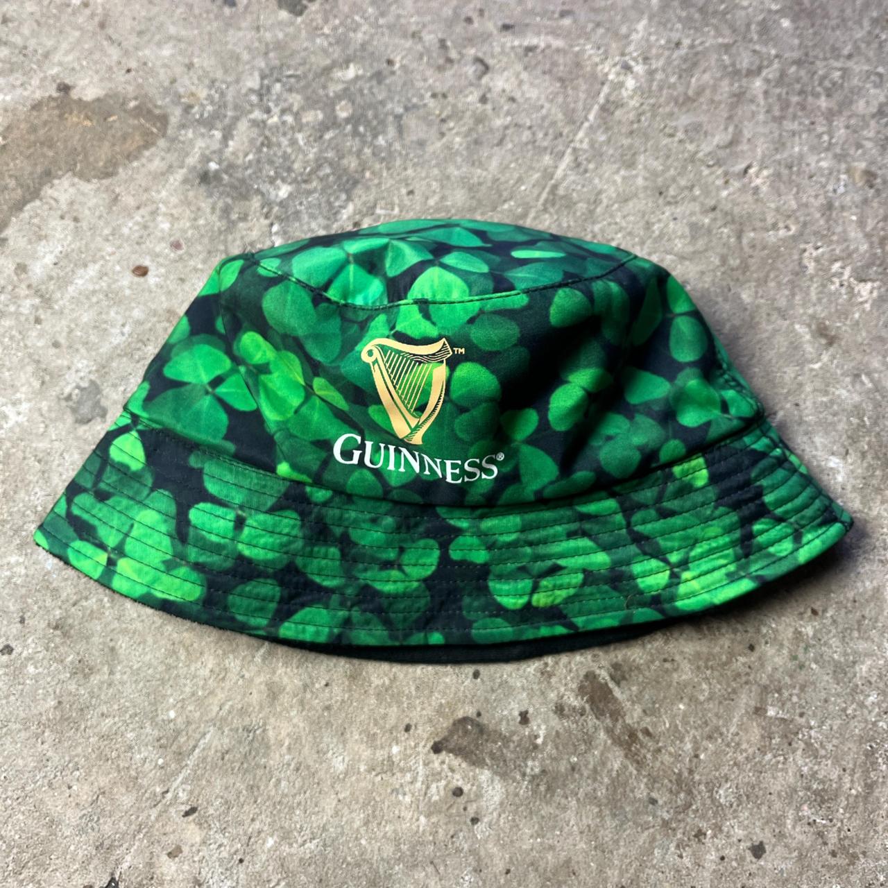 Guinness reversible bucket hat with 3 leaf clover print