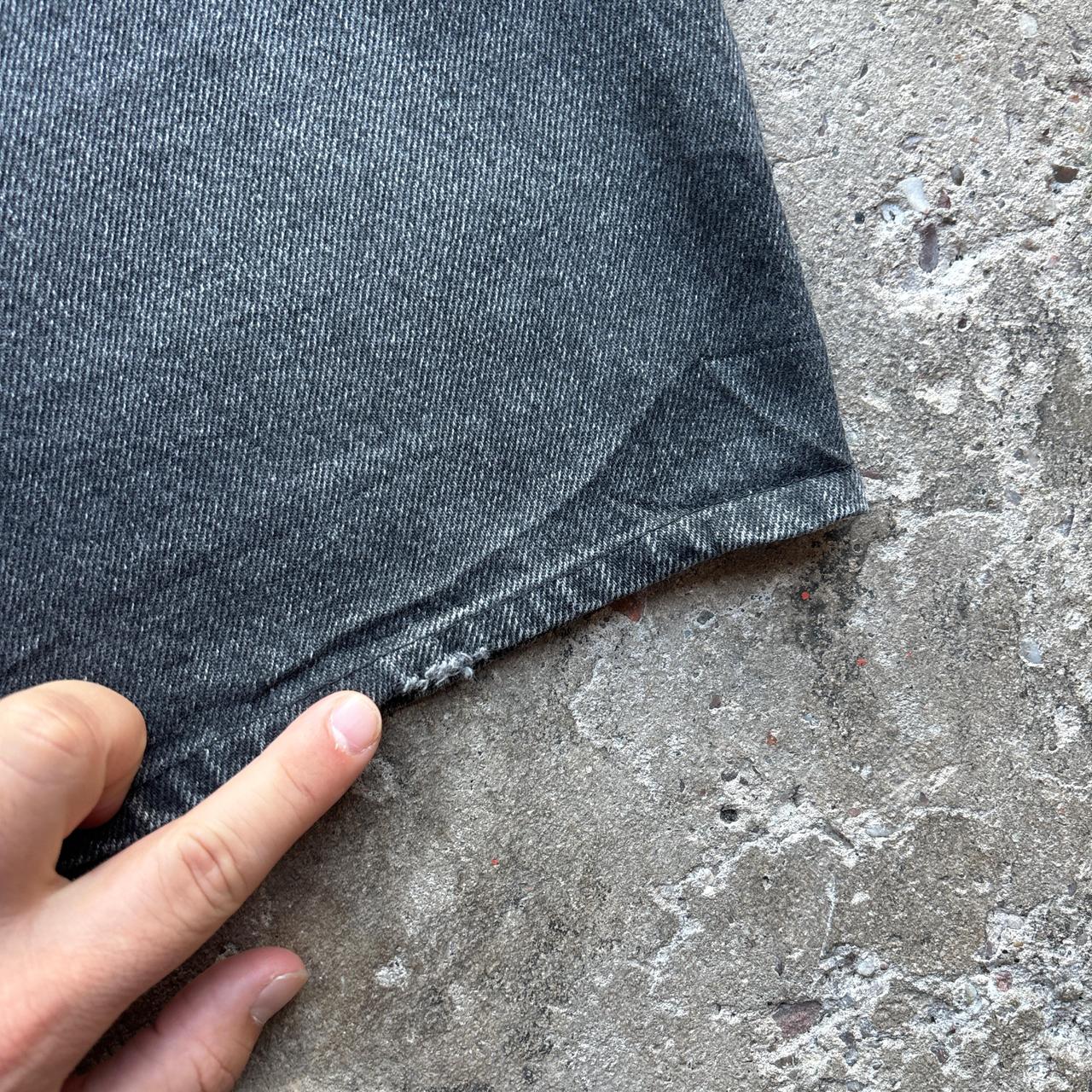 Washed black Lee denim shorts