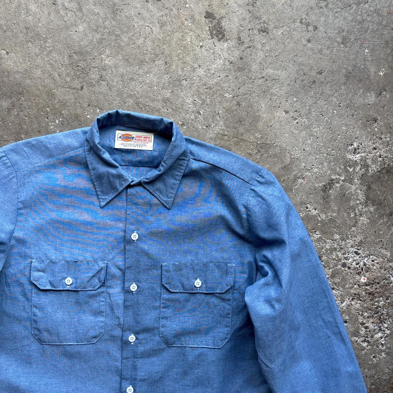 Blue Button Up Dickies Long-Sleeve Shirt