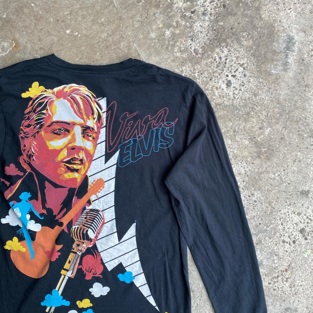 Black Graphic Elvis Presley Long Sleeve T-Shirt - M