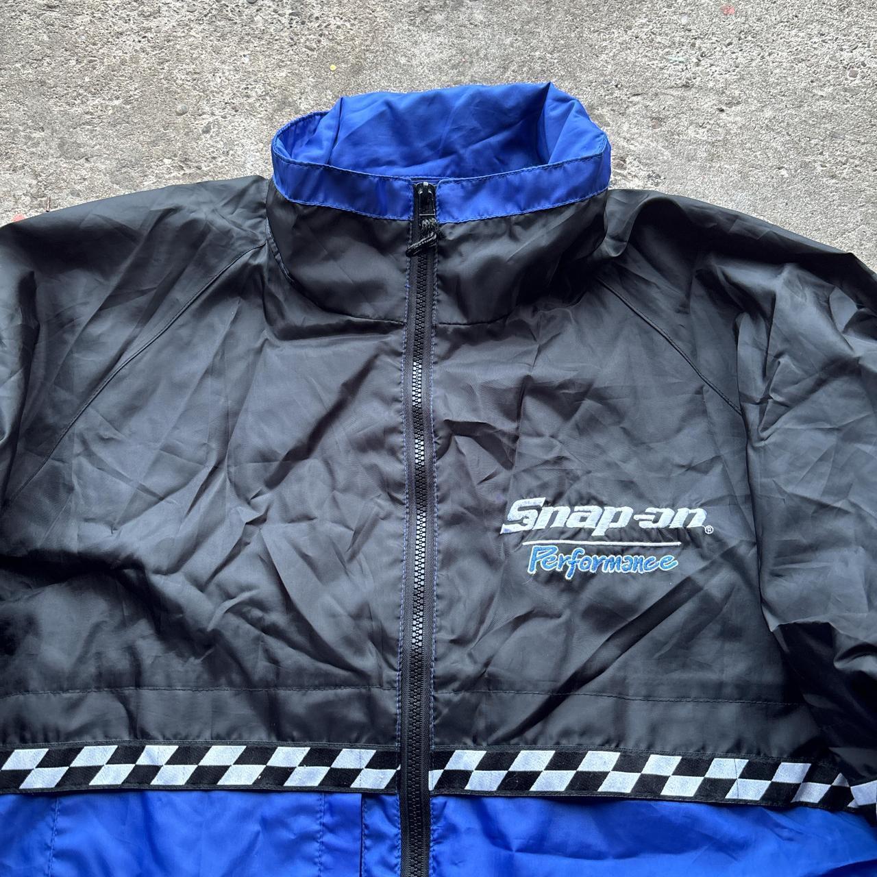 Snap-on Racing windbreaker jacket in black and blue