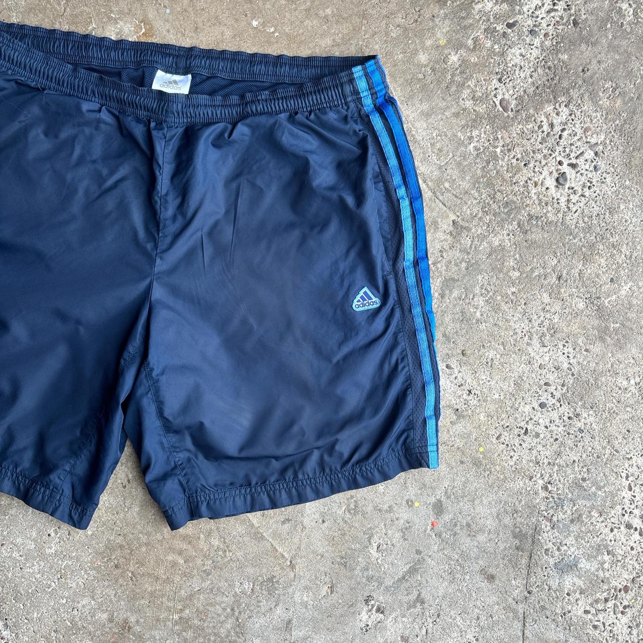 Blue Adidas Three Stripe Sportswear Shorts - XL