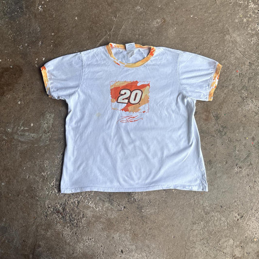 White Graphic NASCAR T-Shirt - M (boxy fit)