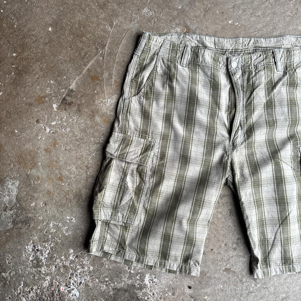 Green Checkered Levi’s Cargo Shorts