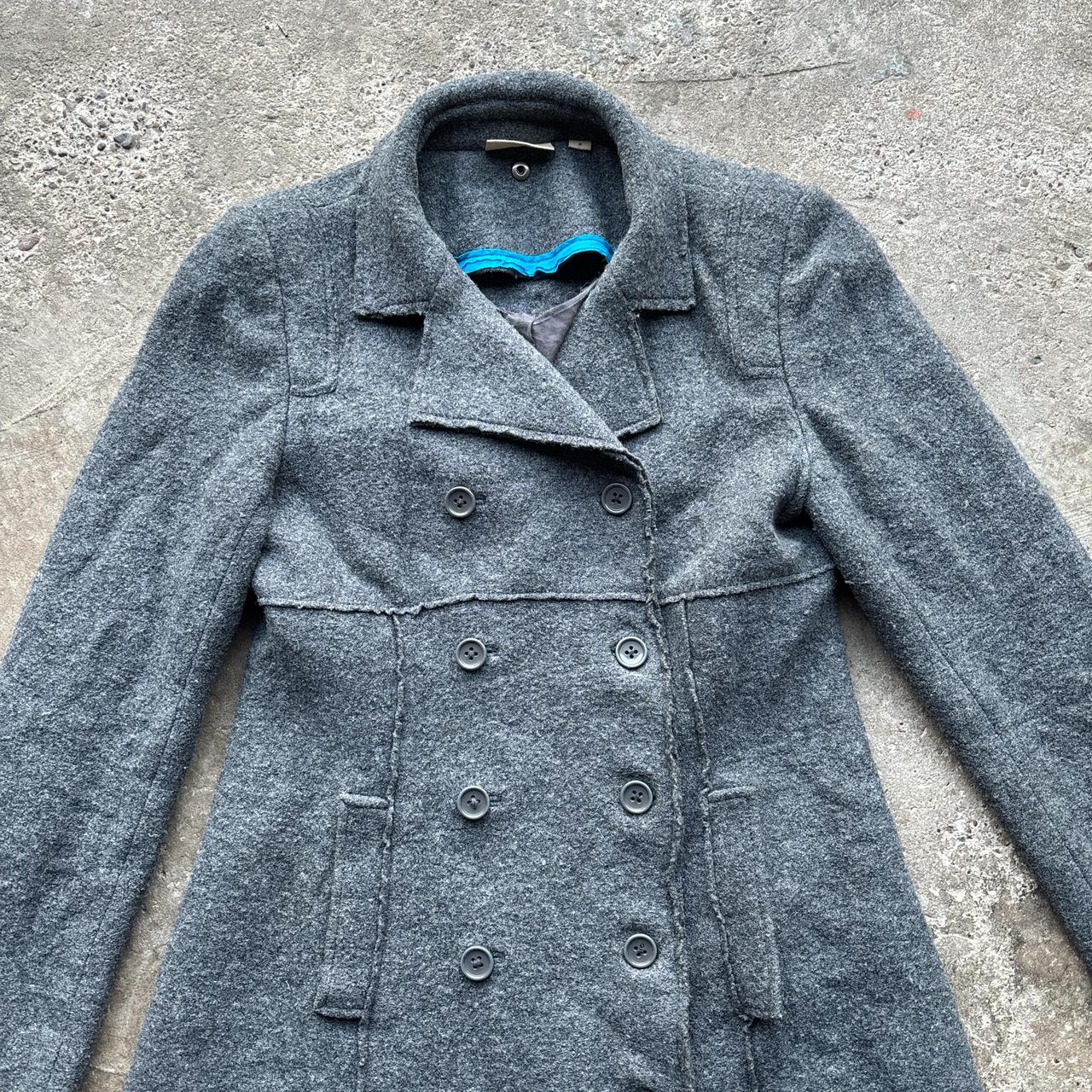 Vintage Grey DKNY wool blend peacoat with double breasted buttons