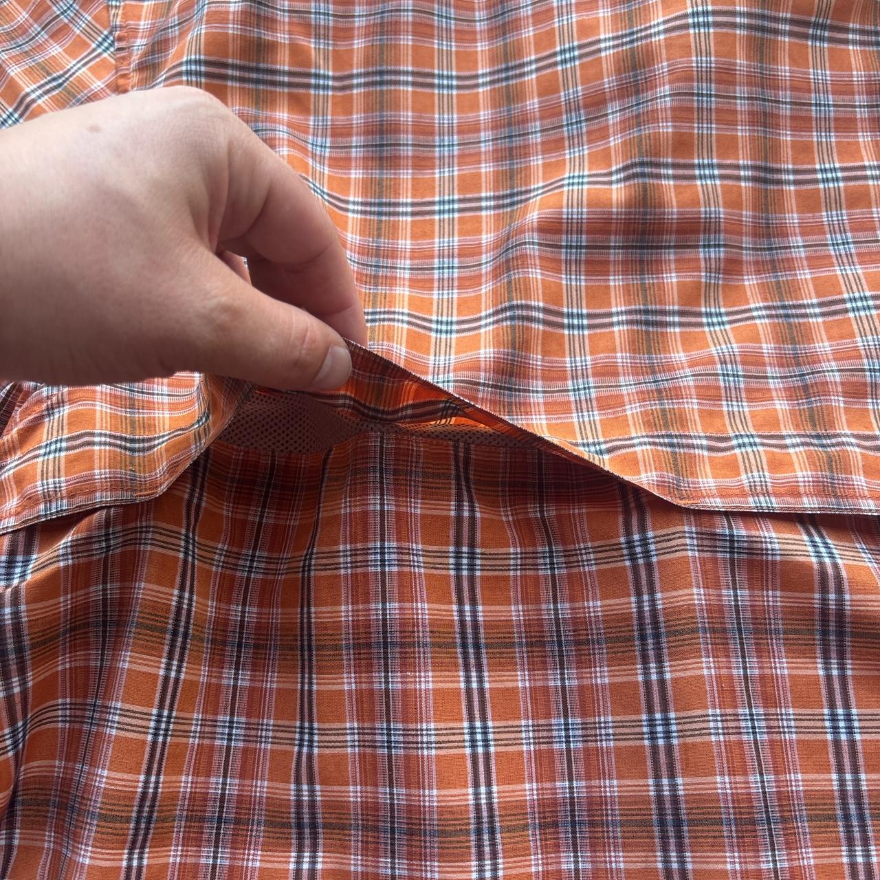 Orange chequered Big Bear short-sleeved shirt