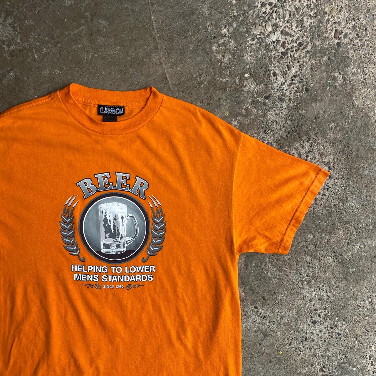 Orange ‘Carbon’ Graphic Beer T-Shirt - M
