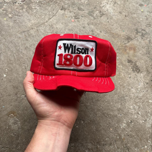 Red Vintage Trucker Cap with ‘Wilson 1800’ patch - OS