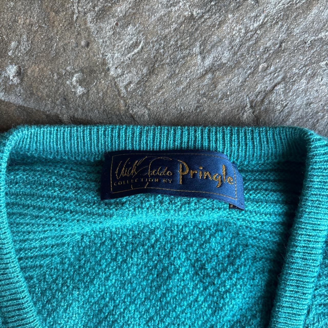 Green V-Neck Knitted Pringle Jumper