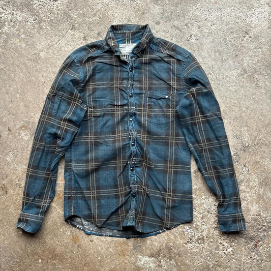 Blue All Saints plaid shirt