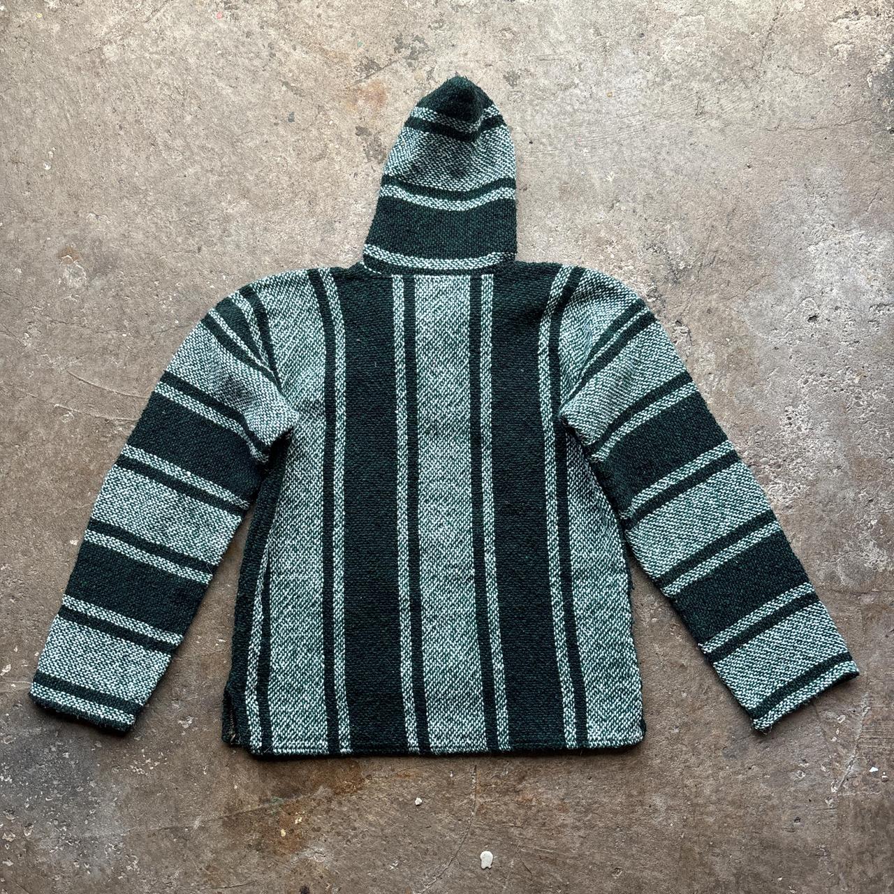 Green and white baja smock