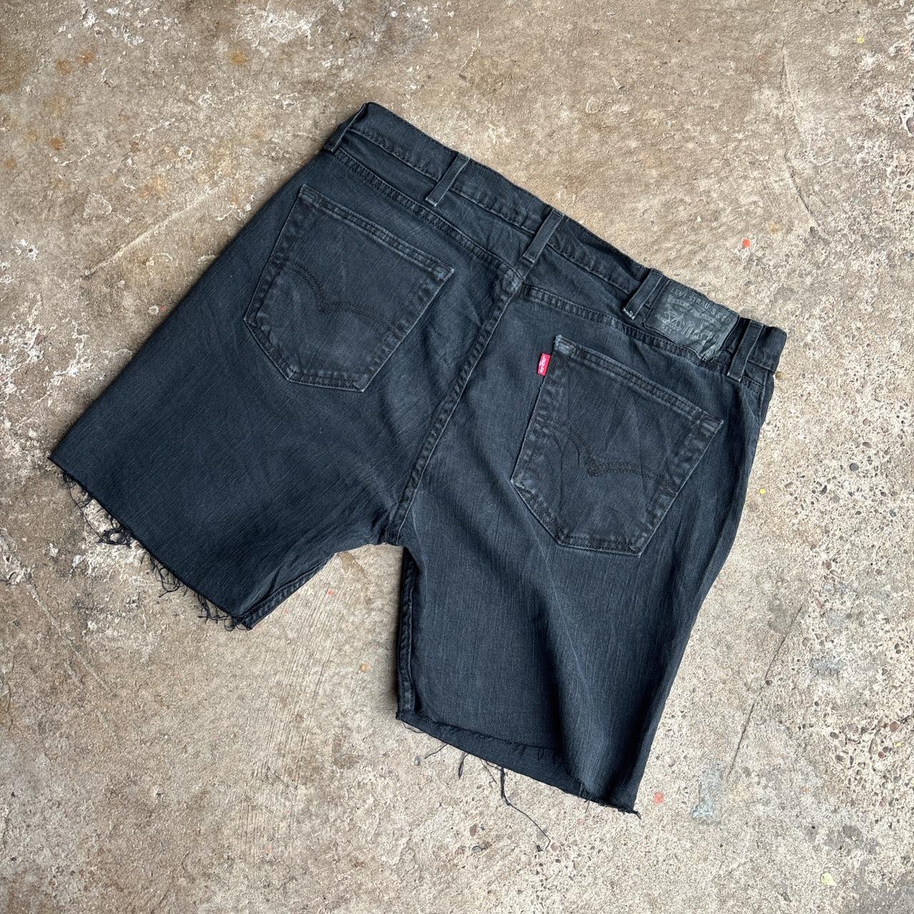 Dark Denim Levi’s 511 Ripped Jean Shorts