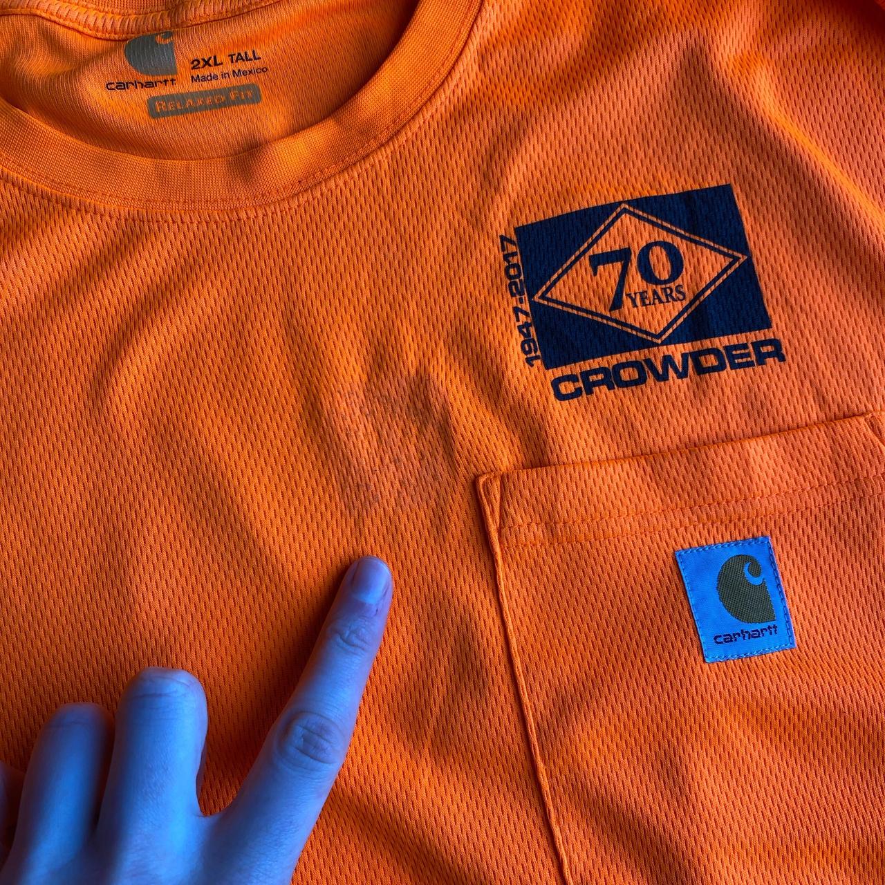 Bright Orange Carhartt Long-Sleeve T-Shirt - 2XL (tall)
