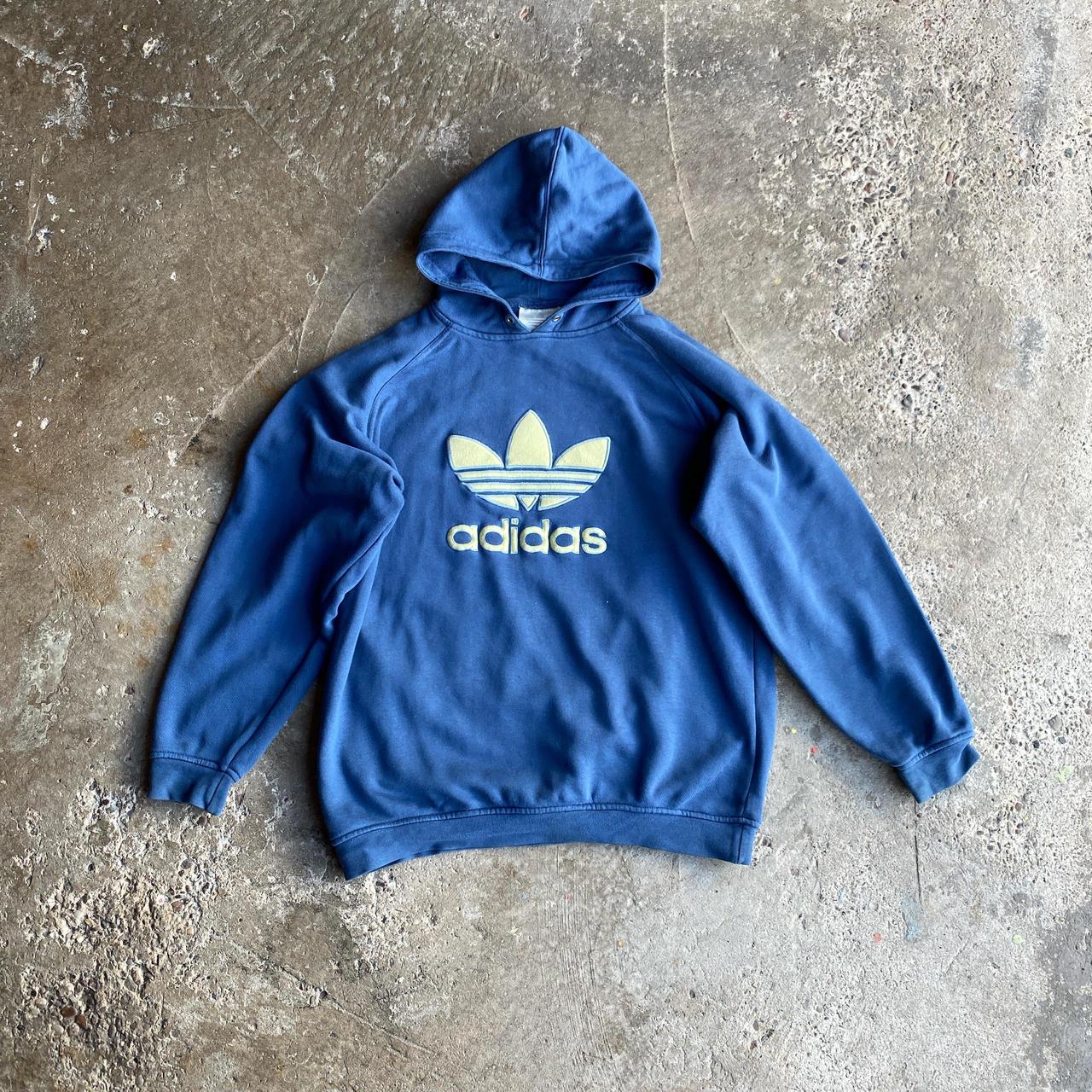 Vintage Blue ‘90s Adidas Graphic Hoodie - S