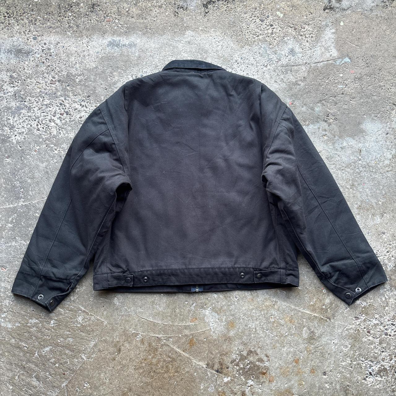Black workwear jacket with corduroy collar - L