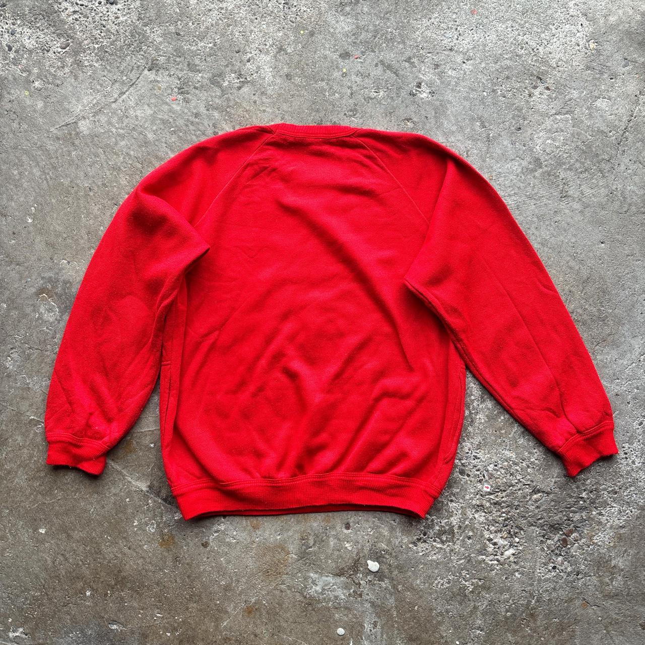 90s red sweatshirt with tennis print