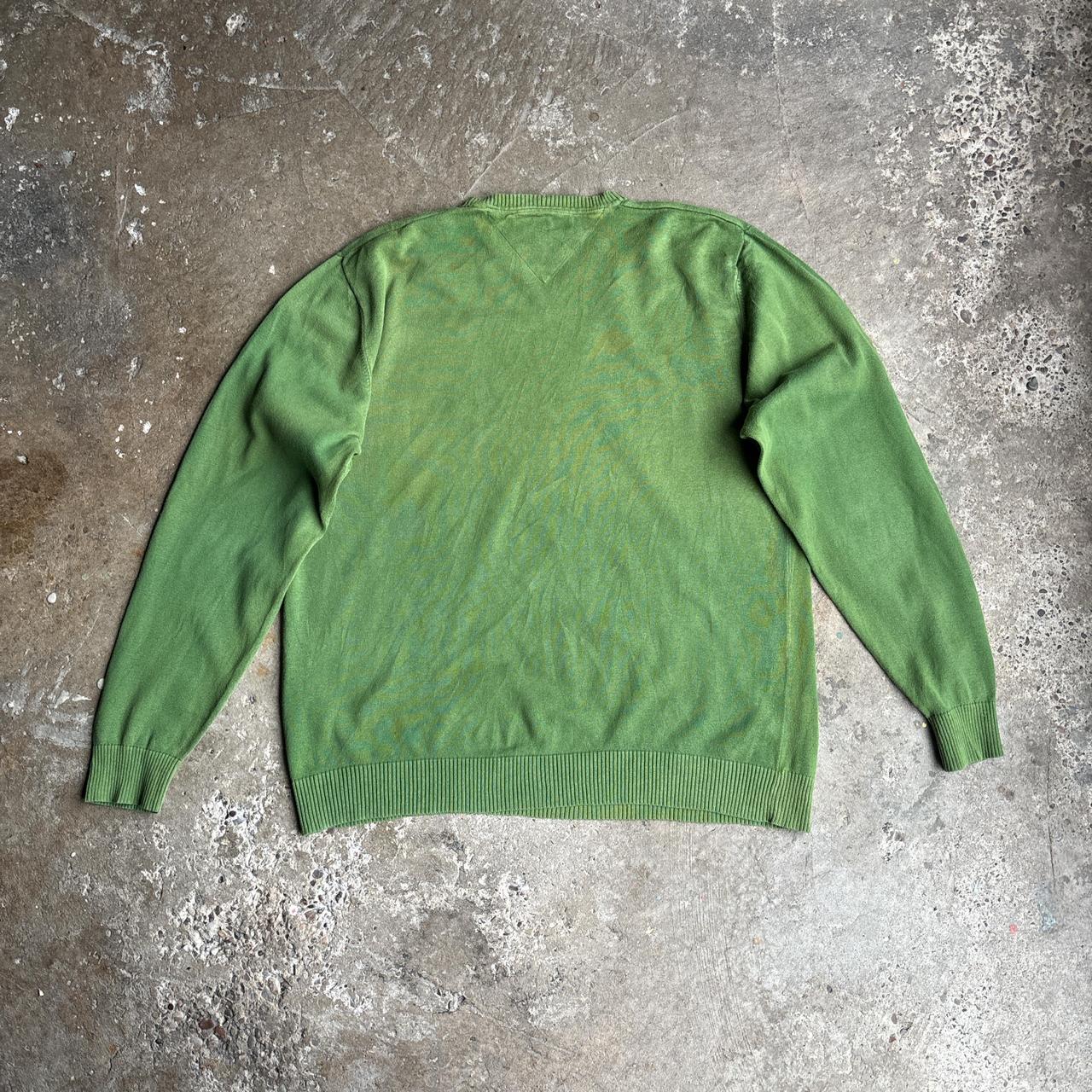 Green V-Neck Tommy Hilfiger Jumper - M