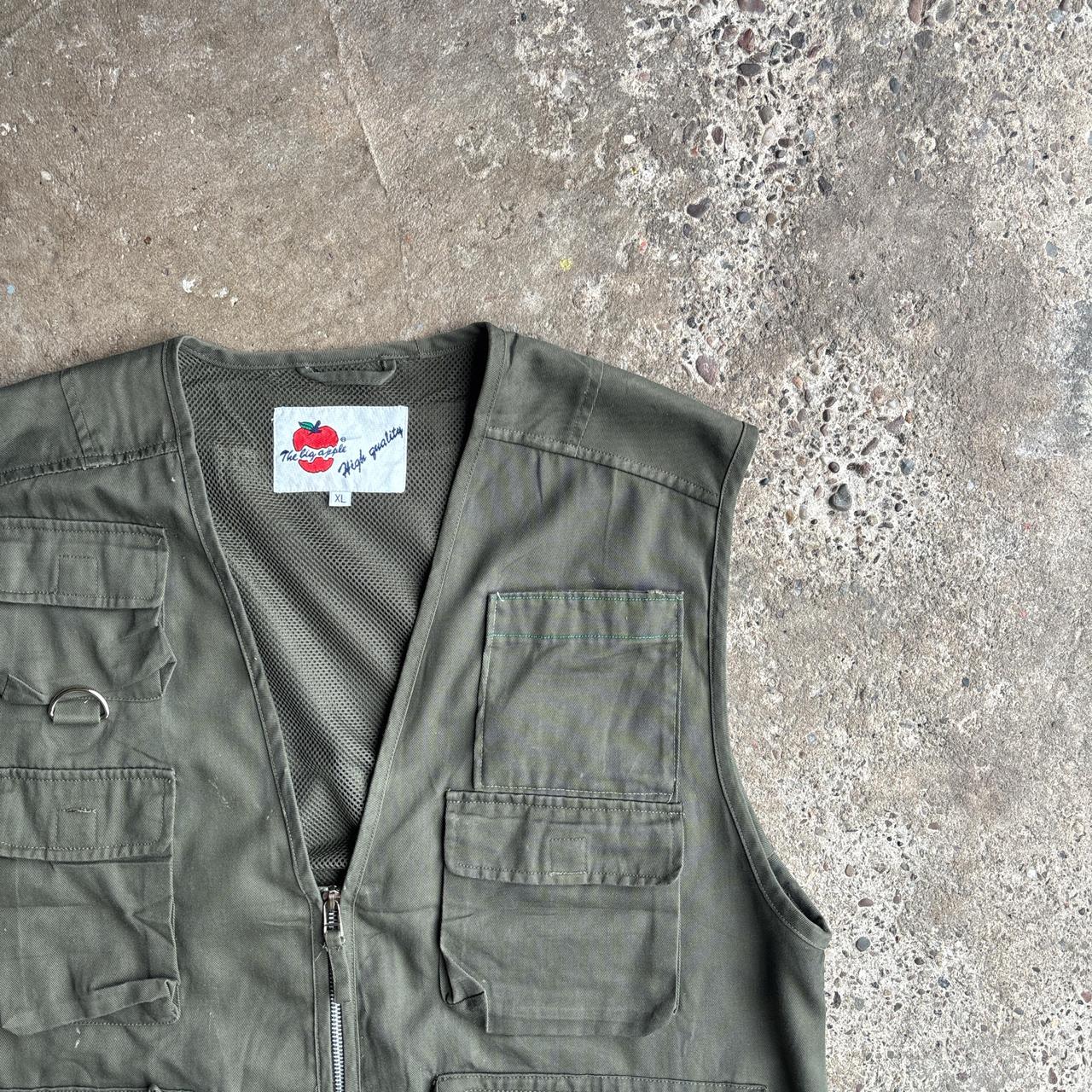 Khaki Green Technical Vest Jacket - XL