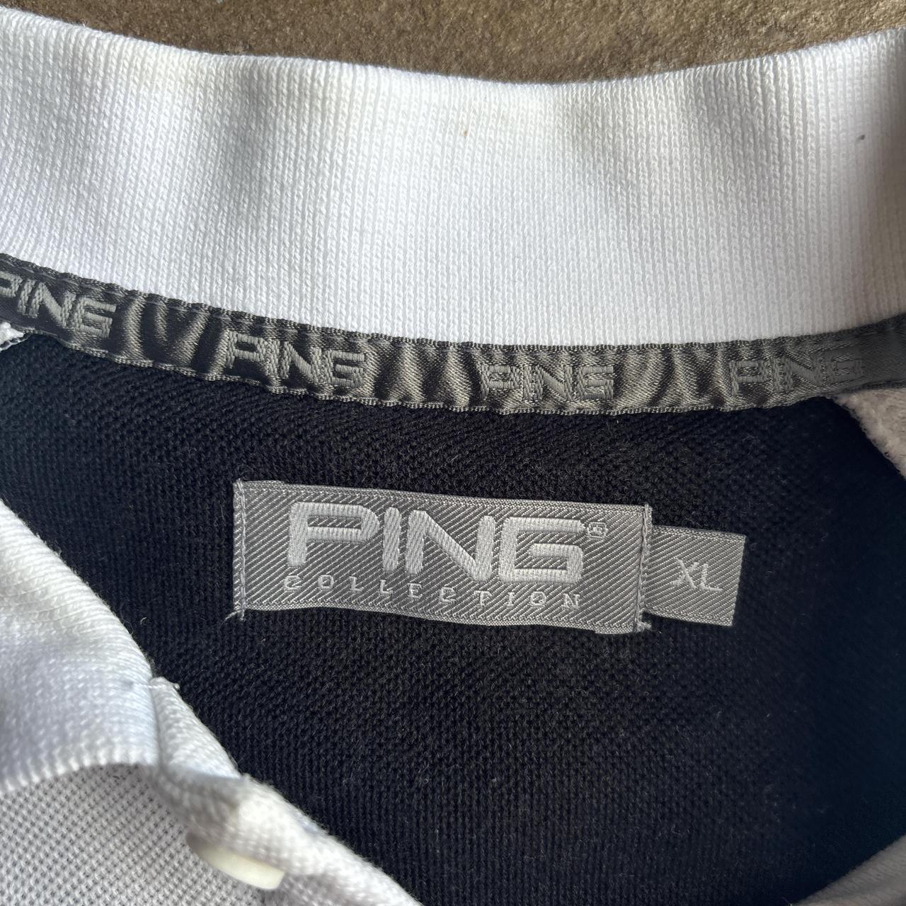 White & Black PING Golf Polo Shirt - XL